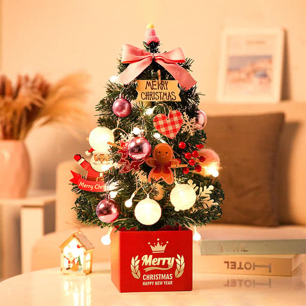 Mini Desktop Christmas Tree Decor Durable Christmas Tree Figurines for Christmas Parties