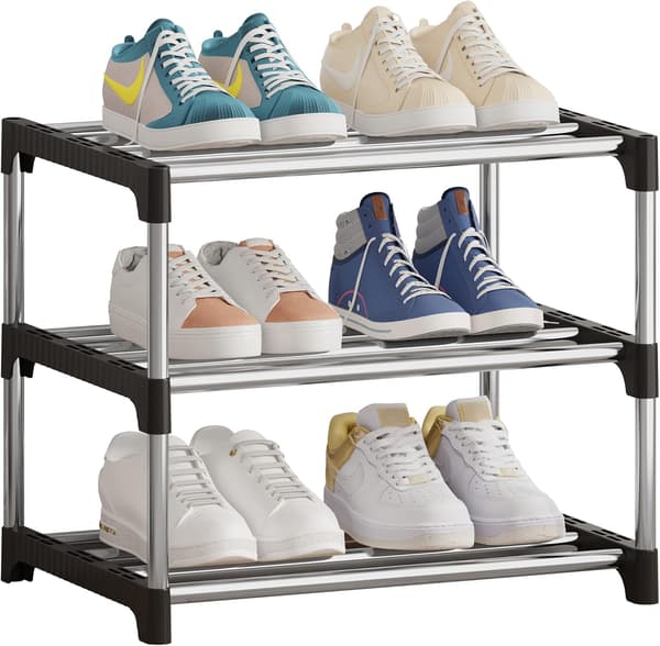 Stackable 3-Tier Shoe Rack | Compact Shoe Storage Organizer | Lightweight