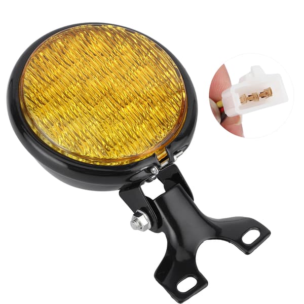 LED Headlight High/Low Beam Yellow Lens Waterproof LED Headlight Universal for 12V Motorcycle