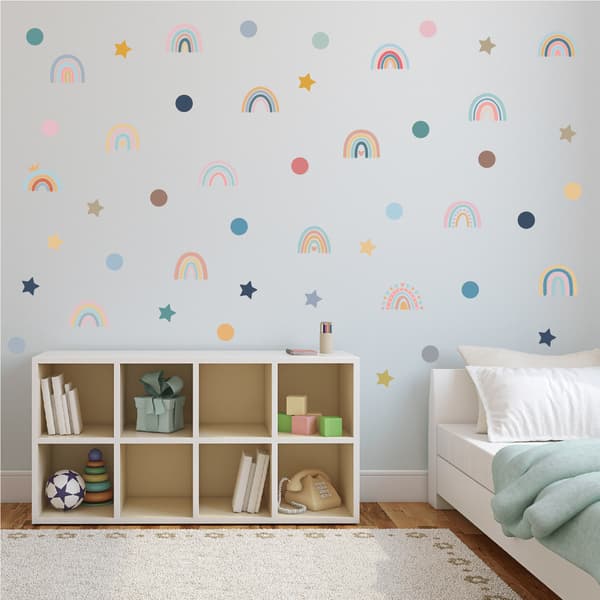 Four Colorful Rainbow Wall Stickers, Creative Raindrop Wall Stickers