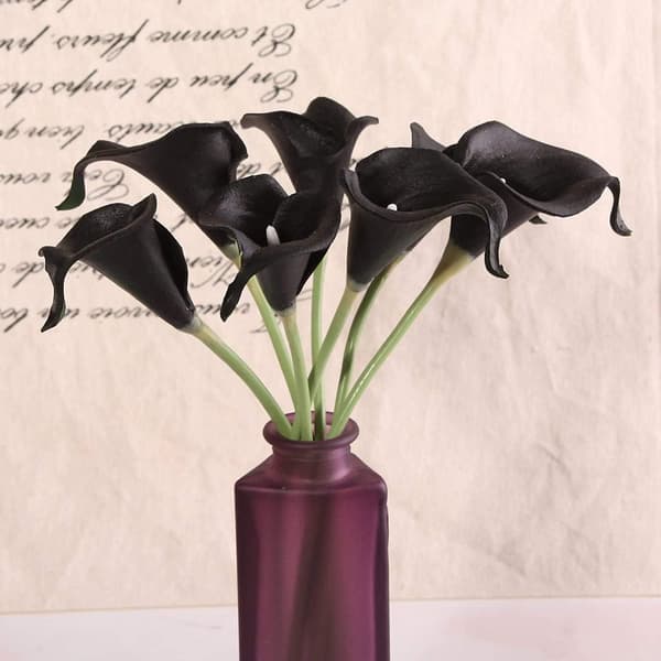 24 stk. kunstige latex calla liljer, realistiske enkeltstammede calla