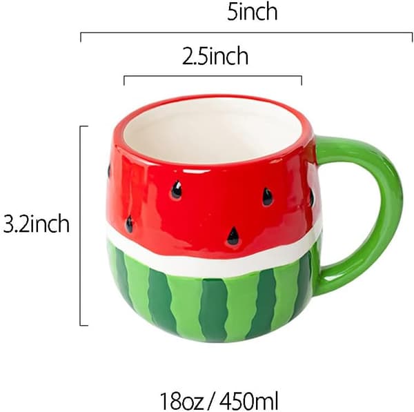 Keramikk Relieff Vannmelon Kaffekopp Frukt Tekopp Havregrynkopp