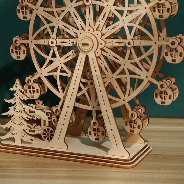 Træhjul model 3D håndlavet legetøj avancerede ornamenter