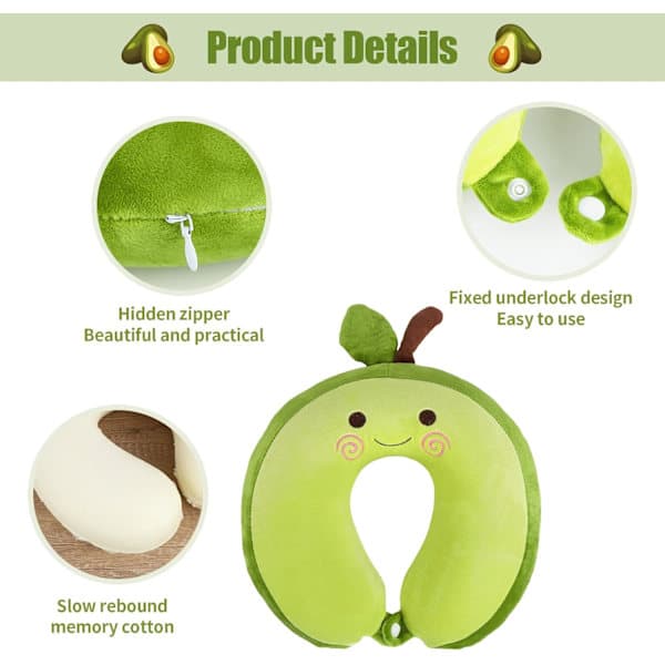 Travel Pillow Cartoon Animal Headrest Pillow Memory Foam Neck