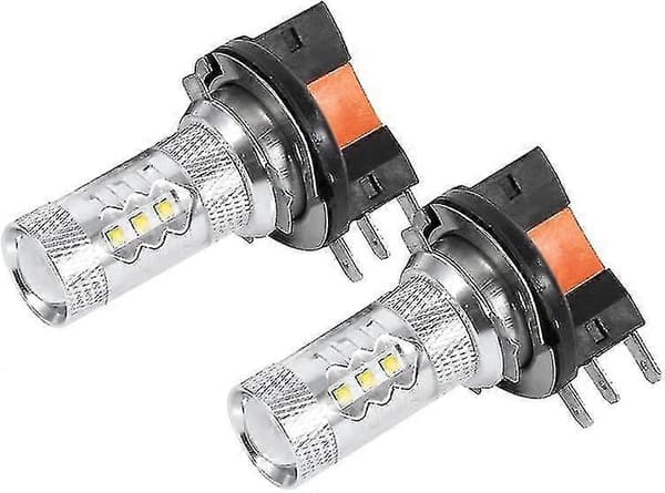 2 stk 80W H15 LED-pærer Hvide Billygter LED Kørelys Erstatningspære
