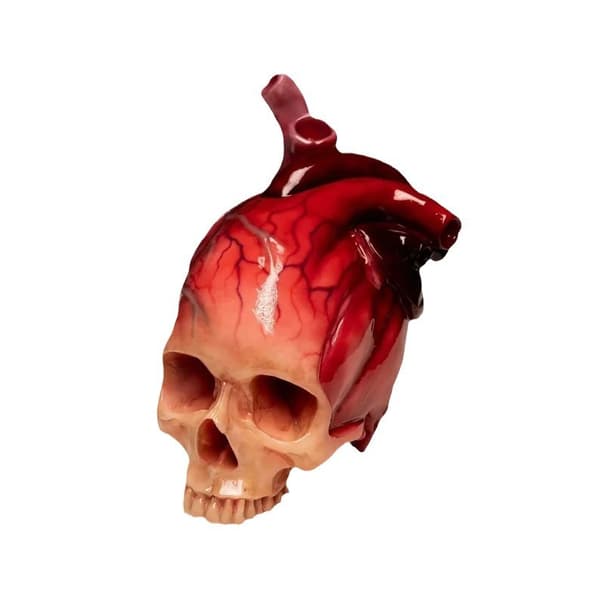 Skull Heart Desktop Decoration Skull Heart-shaped Resin Crafts Ornaments