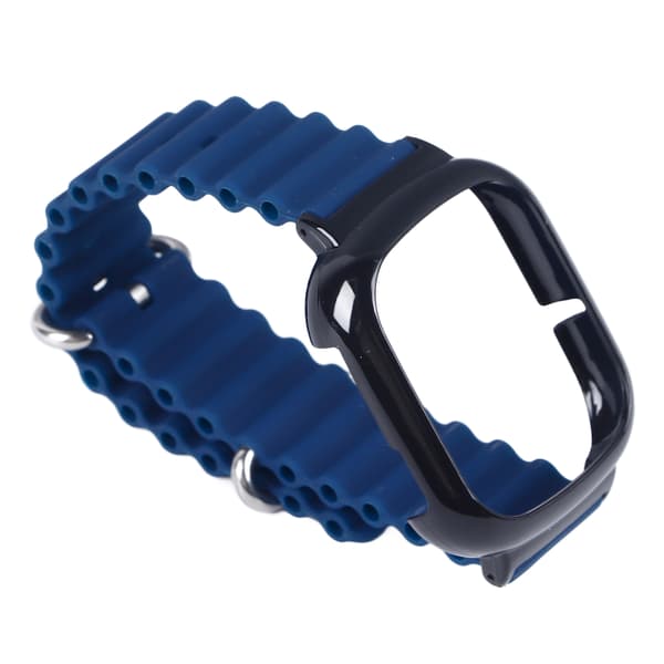 Watch Strap Adjustable Soft Skin-friendly Durable Watch Band with Protective Case for Honor Watch 4 Midnight Blue