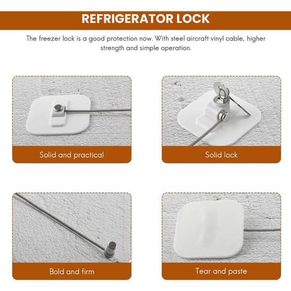 Refrigerator Lock, Fridge Lock, Freezer Lock with Key for Child Safety, Lock for Locking Refrigerators and Cabinets-1Pack