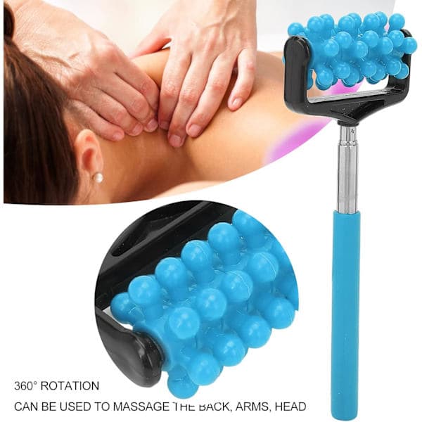 Justerbar Ergonomisk Håndtag Holdbar Fleksibel Rygroller Massagepind til Mænd Kvinder til Arme Hoved (Himmelblå)_max