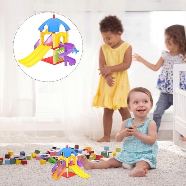 Small Playground Building Model DIY Kids Playground Model Slide Model [DB] Multi 29.00X28.00X23.00CM Multi 29.00X28.00X23.00CM