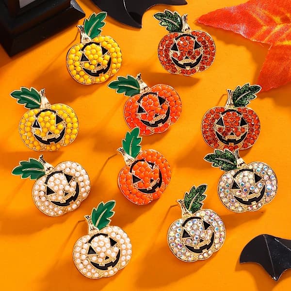 Halloween Søde Spøgelse Græskar Øreringe til Kvinder Tegneserie Kat Edderkop Øreringe Halloween Akryl Øreringe Sjove Øreringe