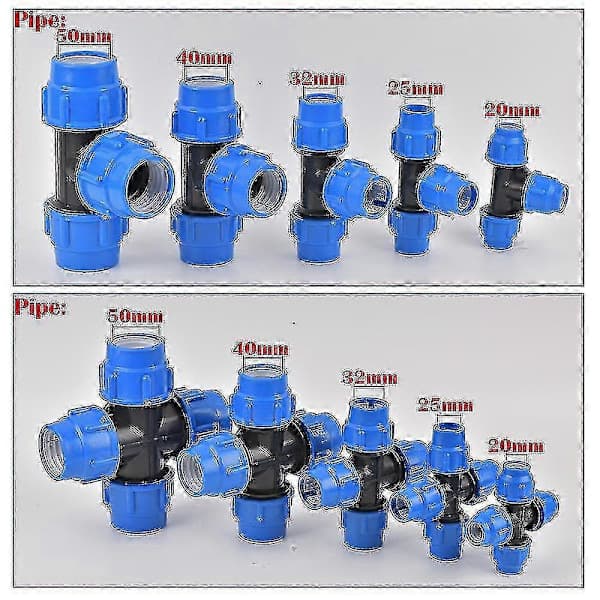 20/25/32/40/50 mm PVC PE rørvandssplitterventilforbindelse til havevandingssystem slangekobling [DB] Kryds 32 mm 32mm 32mm