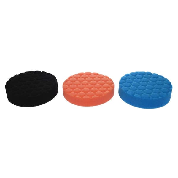 3x Hex-Logic Buff Buffer Poleringspute Kit For Bil Poleringsmaskin 5 tommer