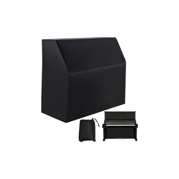Upright Piano Protective Cover, Fully Dustproof Cover, Waterproof, Silver Coating, Black Oxford Fabric, Blocks Sunlight, Moisture, Dust