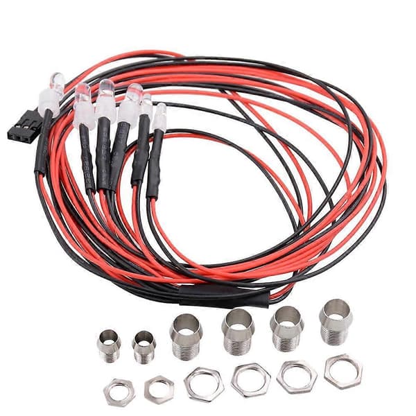 6 LED-frontlykter Baklys for RC 1/5 1/8 1/10 1/12 1/16 RC Buggy Tilbehør Rød, Hvit, Blå LED-lys