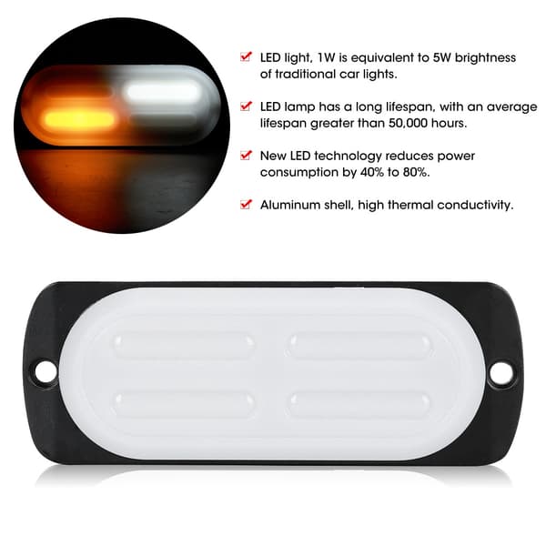 4 stk. 12-24V 20LED Blitzlys Strobelys Bil Lastbil Nødadvarselslampe Sidelygte