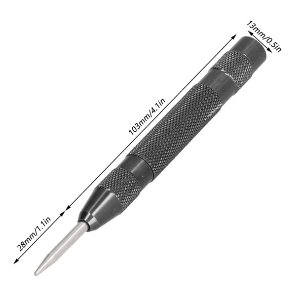 1 pc Automatic Center Punch Hardened Steel Removable Tip Positioner Adjustable Force Center Hole Punch Tool Black