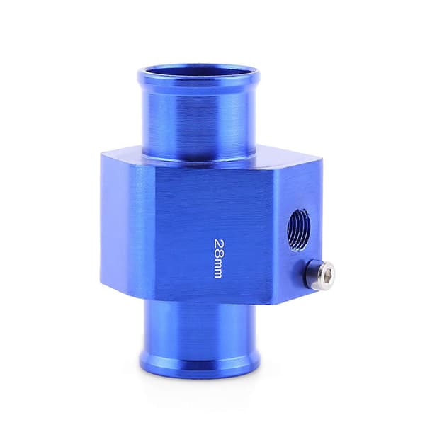 Universal Metal Bil Vandtemperatur Samlerør Slange Temperatursensor Adapter Blå 28mm