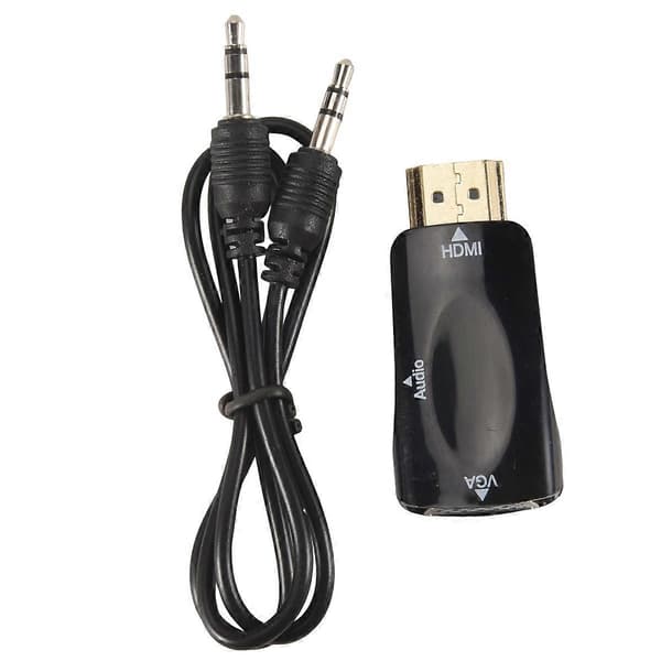 1080P HDMI til VGA hunn-adapter videokonverterer 3,5 mm lydutgangskabel Hot