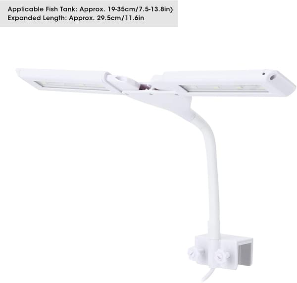 Durable and Safe Energy-Saving LED Aquarium Light with Clip, Adjustable LED Aquarium Light, White
