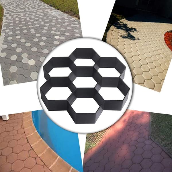Betonfliser Hexagon Flisefremstillingsform, Gangstiform, Genanvendelig Form til Indkørsel, Have, Gård, Terrasse, Pool