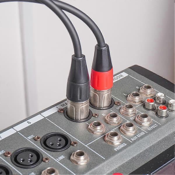Dual XLR to 1/8 Female Adapter, Balanced Mini Jack (3.5mm) Female to Microphone Cable, for Speaker Mixer