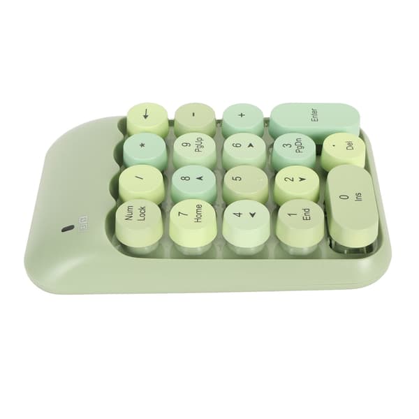 Wireless Numeric Keypad 2.4G 18 Keys Low Noise Retro Colorful Round Keycaps Number Pad for Computer Laptop