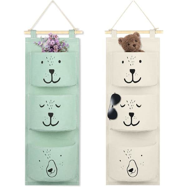 Hanging Storage, Fabric Wall Organizer for Over the Door, Stackable 3-Layer Hanging Bag, Waterproof Large Pocket Organizer