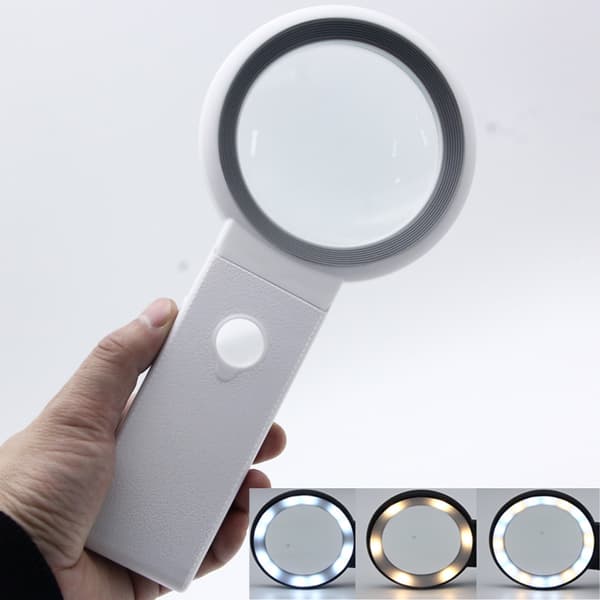 Håndholdt LED-forstørrelsesglas multifunktionelt forstørrelsesglas
