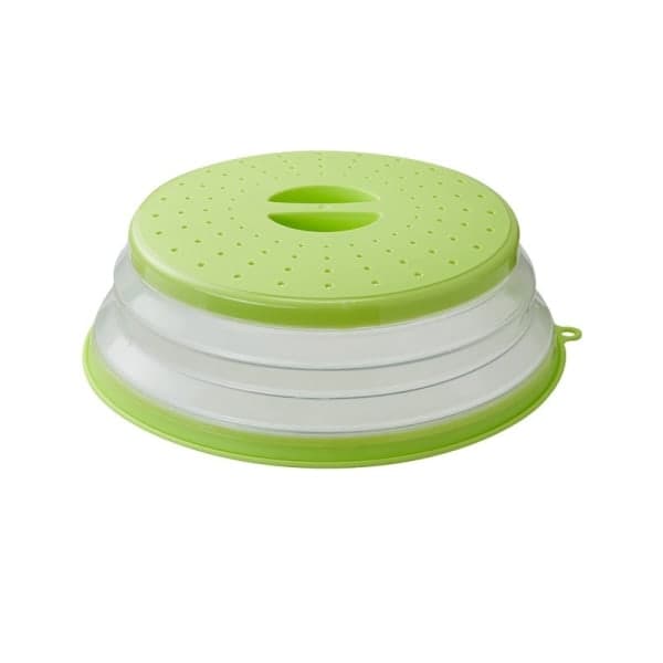 Microwave Plate Cover Collapsible Lid with Hook (Green)