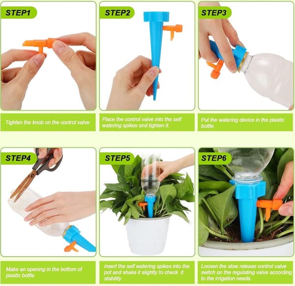 40x vanndrypper - plantevanningssystem - dryppsystem - vanningssystem - vannkule - plantekule ...