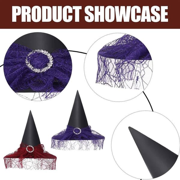 2-pack Halloween Witch Hat Wizard Men Women Costume Cosplay Party