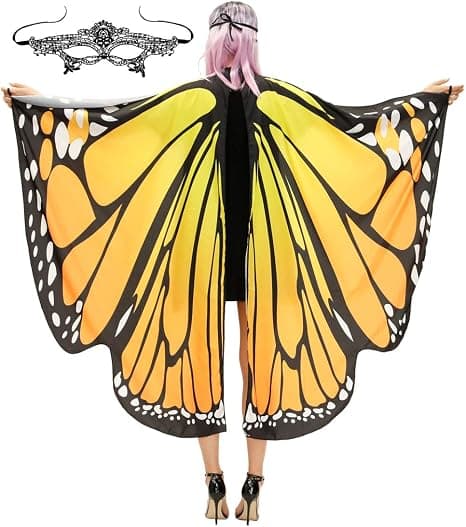 Sommerfuglevinger Kostume Voksen Halloween Sommerfuglekappe