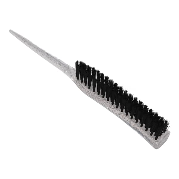 Rat Tail Teasing Brush Glitter Handle Soft Nylon Teasing Brush for Teasing Silver