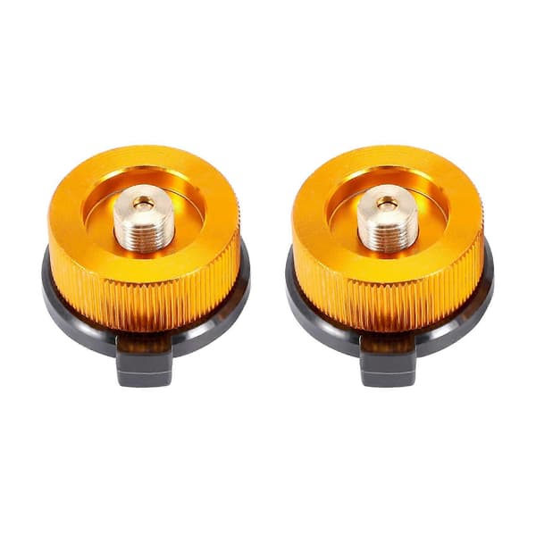 2 stk Gassadapter Sikker Gassadapter Komfyrkobling Utendørs Camping Gassflaskeadapter for Butanbeholder
