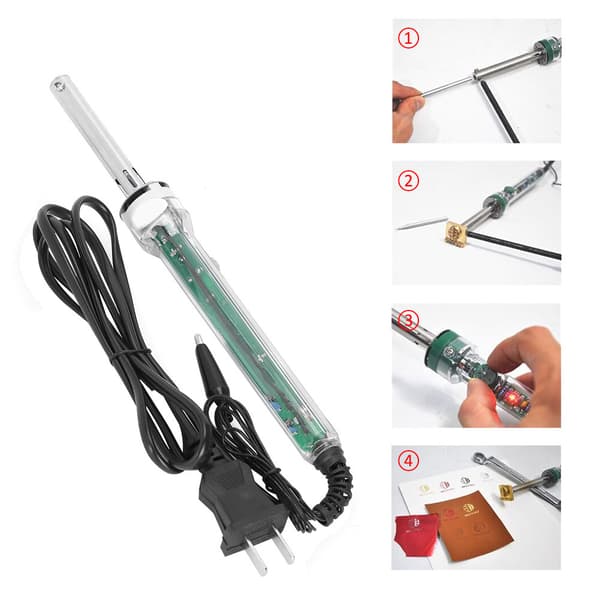Stamping Tool Portable Leather Accessories Transparent Handle 60W for Flannel (220V CN Plug)