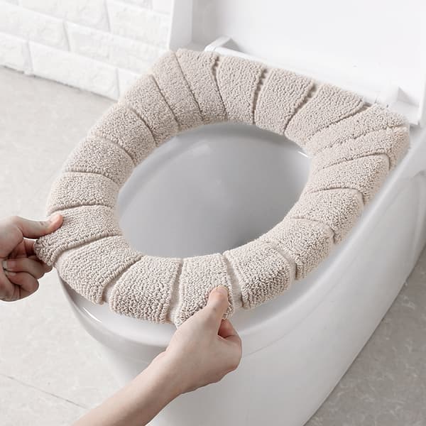 Sæt med 3 bløde og varme vaskbare toiletsæder Khaki30CM