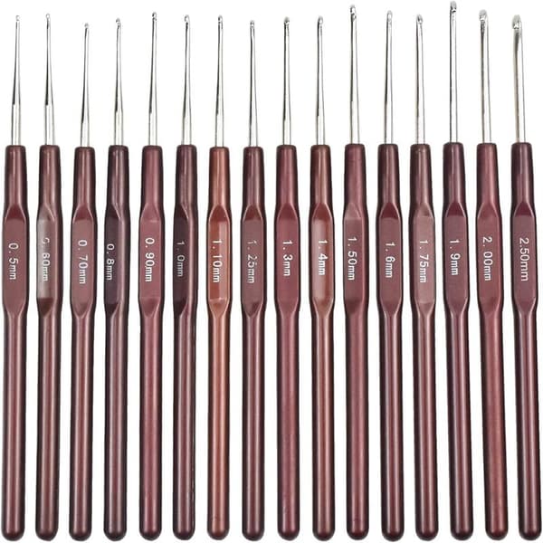 (0,5-2,5 mm) Strikkehæklenåle 16 stk. Strikkepinde Hæklenåle Glatte Lette Aluminium M