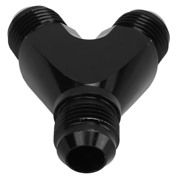 Coupling Union Fitting Splitter Black Anodized Coating Leakproof Y-Adapter Universal for Fuel Hose 10AN