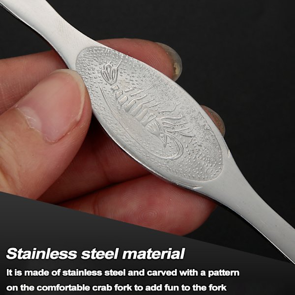 Krabbe gaffel i rustfrit stål 4 stk. Krabbe spiseværktøj Krabbeklo Krabbepind Husholdning Fisk og skaldyr Skrællede hårede krabbetilbehør A Small 15cm Silver