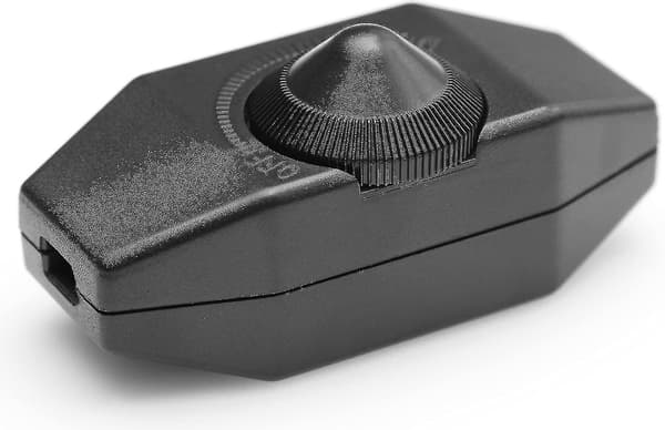 1-60w LED-dimmer Dimbar (vriddimmer) LED-dimmer, På/av, 220-230v, CE In-line-bryter, Svart
