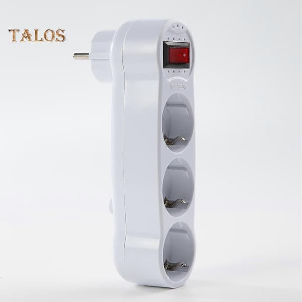 EU-stik 1 til 3-vejs 16A 250V Adapter Konvertering Udvidelse Strømudtag [DB] hvidt EU-stik^ white EU Plug^