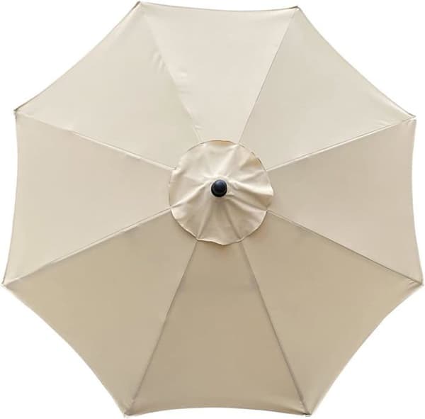 Erstatningsparaplytrekk, 8 ribber, 3m, vanntett, anti-UV, erstatningsstoff, beige