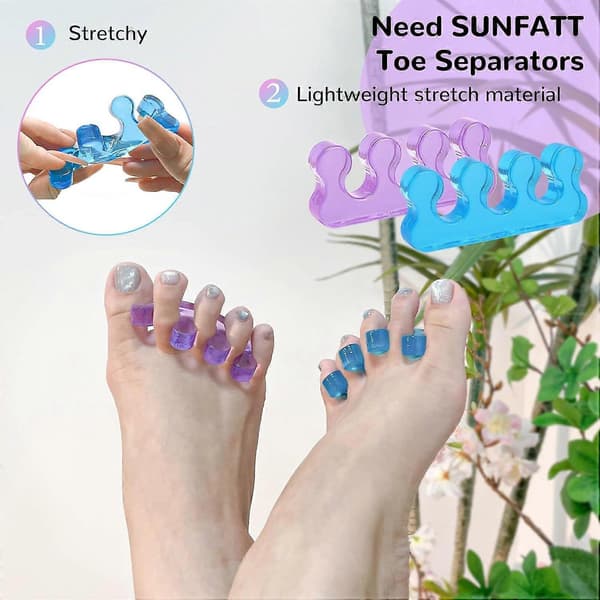 4 pcs Toe Separators for Pedicure for Easy Finger and Toenail Care