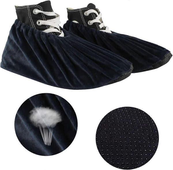 5 Pairs Non-Slip Washable Reusable Shoe Covers Thickened Boot Covers for Household, Dust-Free Workshop, 12 inches