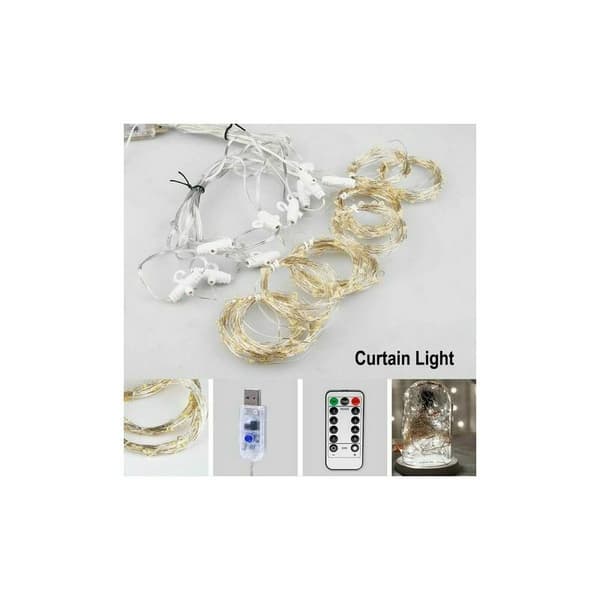 300 LED-lyslenker med 8 moduser, lyslenke, gardin, LED USB-lysgardin 3x3m