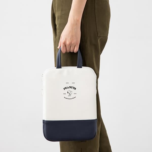 Laptop Bag Cute Alphabet Pattern Waterproof Shockproof PU Leather Tablet Bag with Handle 11 inch White