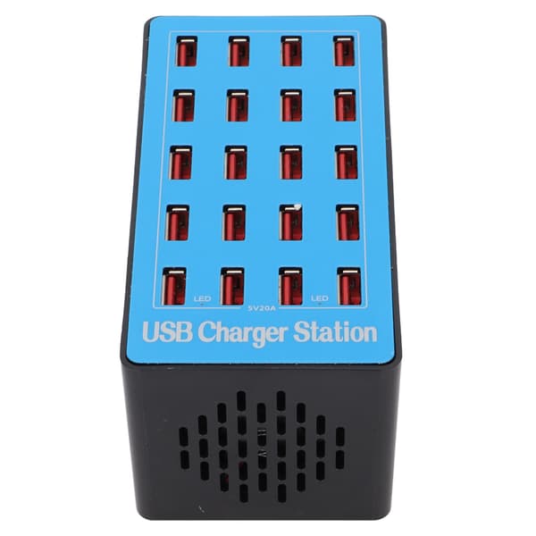 WLXA5+ 100W 20-porters USB-hubblader Veggstrømadapter Hurtigladestasjon 100-240V (US-plugg)