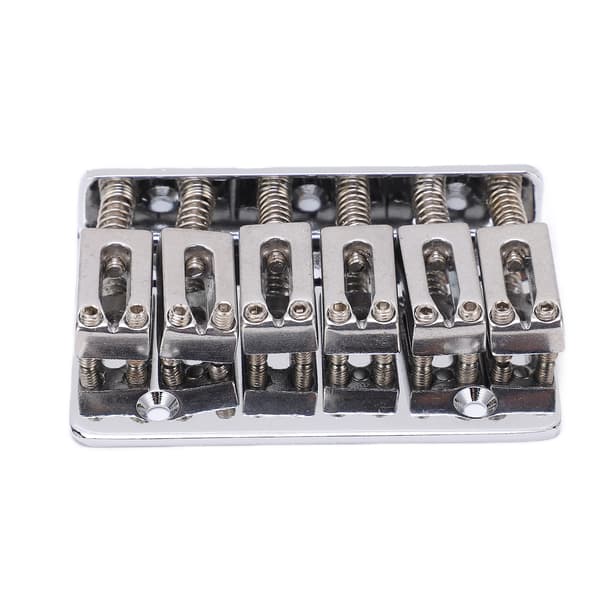 Guitar Bridge 6 Strings Top-Loading Design Adjustable Electric Instrument Replacement Parts Silver for M00877