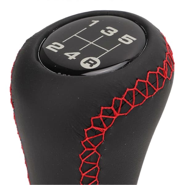 Gear Shift Knob with 3 Adapters 5 Gears ABS Artificial Leather Universal Gear Shift Knob for Car